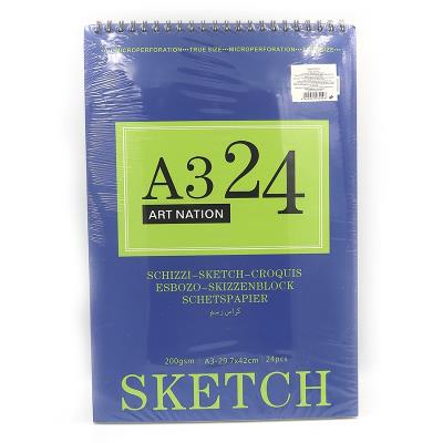 XQSU3200 Альбом для ескізів Art Nation SKETCH, А3, 43,5*29,7см 24аркуша, 200gsm, на спіралі