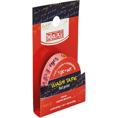 Стрічка клейка декоративна з принтом фольгою 15мм*5м (1) Стрічка клейка декоративна з принтом фольгою 15мм*5м (1)