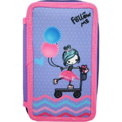 Пенал 3-яр. "Folow me" пустий 210/70D PL, 22605С Пенал 3-яр. "Folow me" пустий 210/70D PL, 22605С