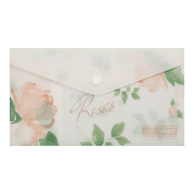 Папка-конверт на кнопці ARABESKI, DL, матовий напівпрозорий пластик, кораловий