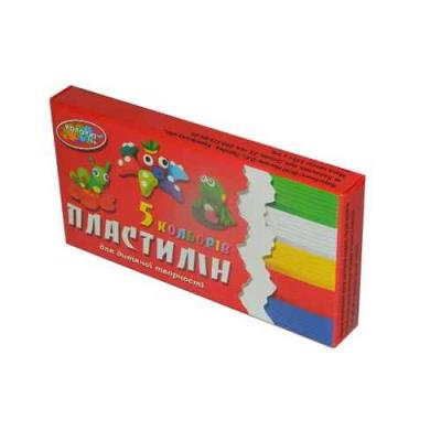 Пластилін Колорит, 5 кольорів, 90 грам (1/88) Пластилін Колорит, 5 кольорів, 90 грам (1/88)