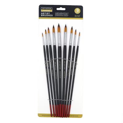 BR5909-R Професійні пензлі Art Nation з нейлон. вовни, 9 шт., кругла головка BR5909-R Професійні пензлі Art Nation з нейлон. вовни, 9 шт., кругла головка