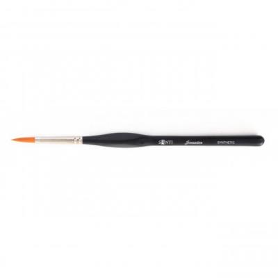 Пензель худож. синтетика "Santi Sensation", коротка ручка з вигином, круглий. №2 Пензель худож. синтетика "Santi Sensation", коротка ручка з вигином, круглий. №2