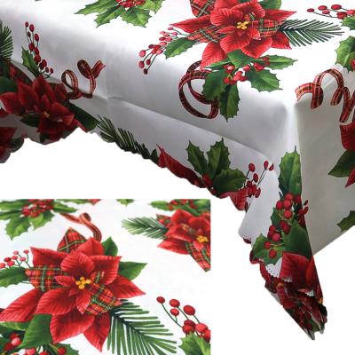 Скатертина новорічна "Квіти" 150*180 см