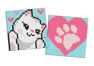 Набір з алмазною мозаїкою на самоклеючій основі для дітей "Білі лапки" 9x9см