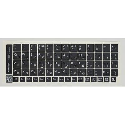 Наклейка на клавіатуру BestKey непрозора чорна, 68, срібний (BK13SIL/021)