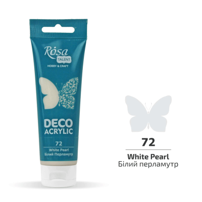 Акрил для декора, Белый, перламутр, 75мл, ROSA TALENT