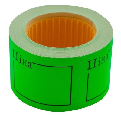 Цінник 50*40мм, "ЦІНА", (150шт, 6м), прямокутний, зовнішня намотка, зелений Цінник 50*40мм, "ЦІНА", (150шт, 6м), прямокутний, зовнішня намотка, зелений