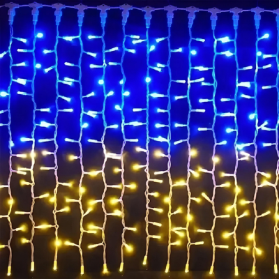 1531-26 Водоспад 320LED, 3м*1,2м, жовто-синій