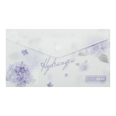 Папка-конверт на кнопці ARABESKI, DL, матовий непрозорий пластик, світло-синій