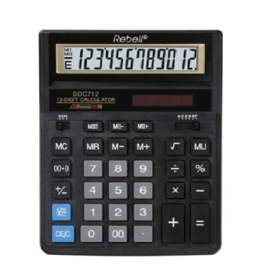 Калькулятор Rebell BDC-712 GL BX, бухгалтерський, 12 р