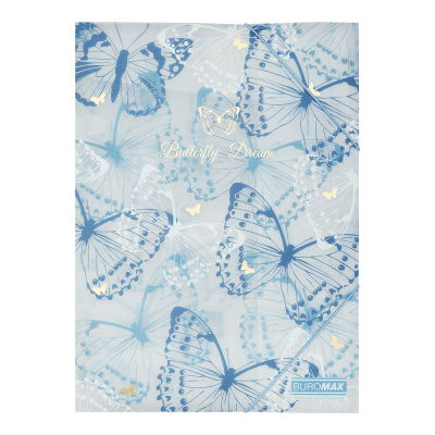 Папка на гумках ARABESKI, А4, матовий напівпрозорий пластик, синій