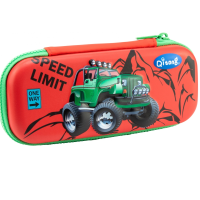 Пенал з тисненням, Cool4School, 1 відділення на блискавці, QT-5741-Red Пенал з тисненням, Cool4School, 1 відділення на блискавці, QT-5741-Red