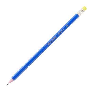 Олівець графітовий Buromax, НВ, з гумкою, в тубі, пластиковий синій (100/600/1800)