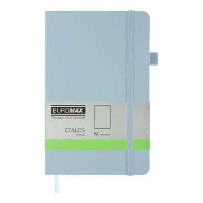 Книга записна ETALON 125*195, 96 арк., нелінований блок, обкл. штучна шкіра, блакитний