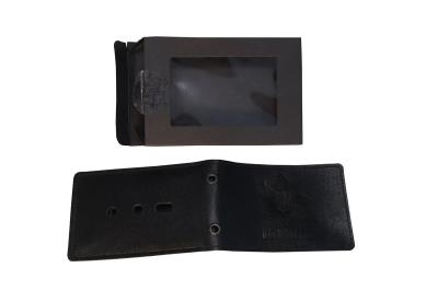 Обкладинка на посвідчення Поліціі екошкіра чорна тиснення в коробці