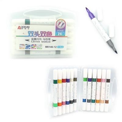 M6146-12 Набір скетчмаркерів акрил. акрил. Aodemei "Металік" 12шт.
