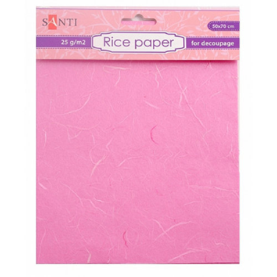 Рисовая бумага для декупажа "SANTI" 50х70см, 1 лист розовый 952715 Рисовая бумага для декупажа "SANTI" 50х70см, 1 лист розовый 952715