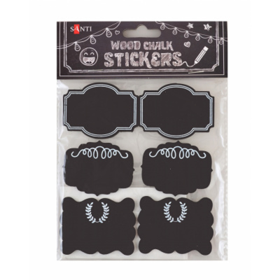 Крейдяний дерев'яний стікер Santi, 6шт/уп., 740823 (1/6) Крейдяний дерев'яний стікер Santi, 6шт/уп., 740823 (1/6)