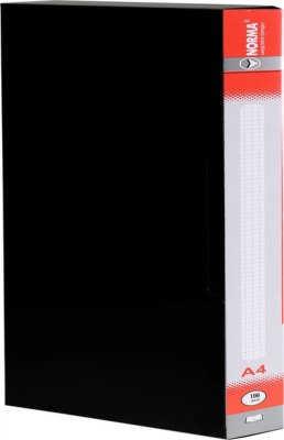 Папка з файлами, А4, 100ф+бокс, 800/25 PР, чорн., 5031-09N, NORMA