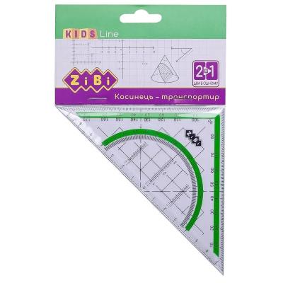 Косинець 2 в 1,140мм, 90°/45°, з салатовою смужкою, блістер, KIDS Line Косинець 2 в 1,140мм, 90°/45°, з салатовою смужкою, блістер, KIDS Line