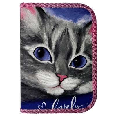 пенал 1-яр. пустий, 2 відворота, поліестер, "Lovely Cat", 24206C