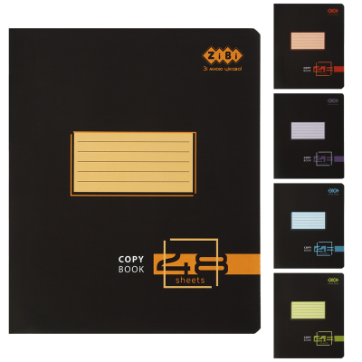 Зошит учнівський загальний BLACK NEO, 48 арк., клітинка, KIDS LINE