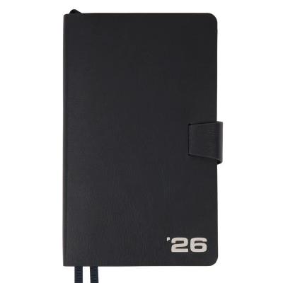 Щоденник-діловий записник 12х20 см Leo Planner датований 2026 "Alpha", м'який, темно-синій, 352 сторінки