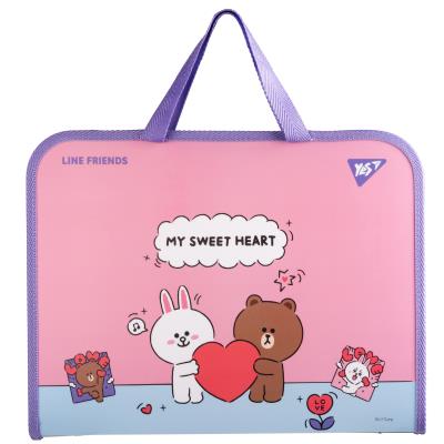 Папка-портфель Yes FC на блискавці з тканинними ручками "Line Friends. Choco and Cony"