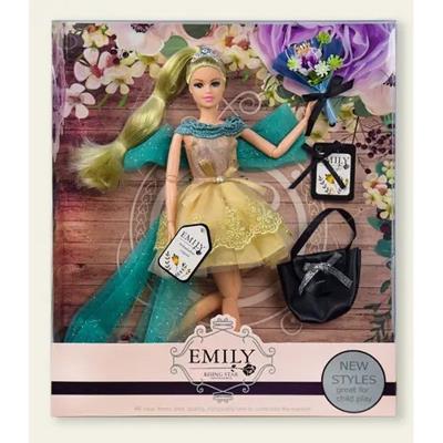 Лялька Emily арт. QJ079B/QJ079 (48шт/2) 2 види, з сумочкою та аксесуарами, шарнір, короб.33*28*6см