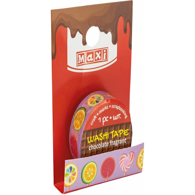 Стрічка клейка декоративна з принтом 15мм*3м з ароматом шоколаду (1) Стрічка клейка декоративна з принтом 15мм*3м з ароматом шоколаду (1)