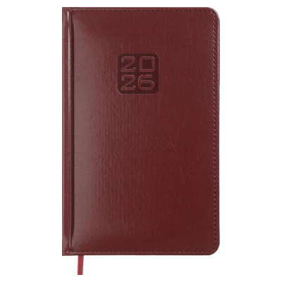 Щотижневик датов. 2026 BRAVO, A5, коричневий, штуч. шкіра/поролон