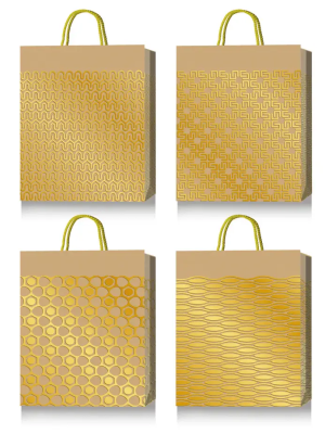 Пакет паперовий подарунковий, М:26х32х10см, тиснення фольгою BM.200047