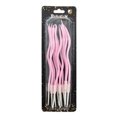 Свічки "Хвилька 12 штук" макарун рожевий #161 TM Pelican