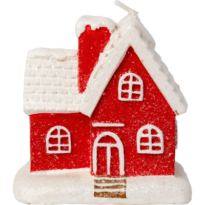 Свічка Novogod'ko "Засніжений будиночок" 8*8см, парафін