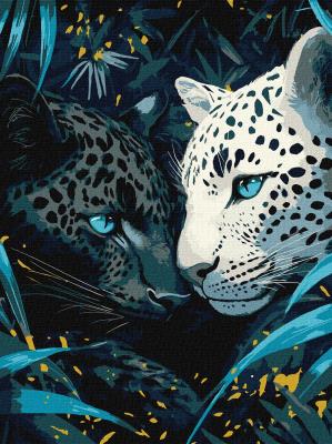 Набір для розпису по номерах "Блакитноокі з фарбами металiк extra" 30х40см