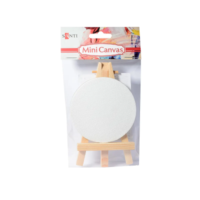 Полотно кругле Santi ґрунтоване, дрібнозернисте на підрамнику з декоративним мольбертом, 7.5 см Полотно кругле Santi ґрунтоване, дрібнозернисте на підрамнику з декоративним мольбертом, 7.5 см