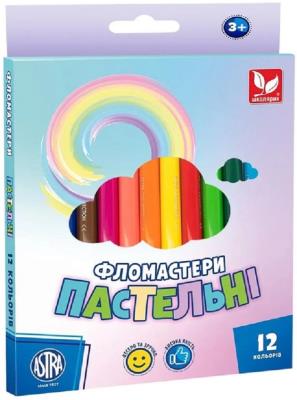 Фломастеры пастельные цвета 12 цветов