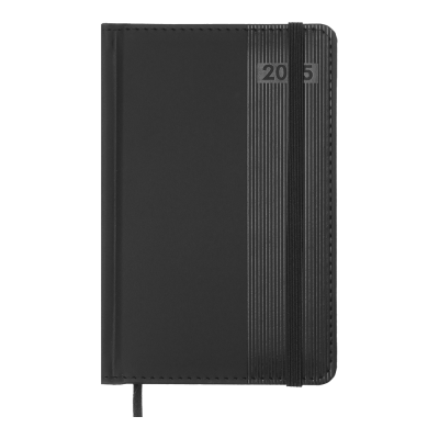 Щоденник датов. 2026 BARONE, A6, чорний, штучна шкіра/поролон