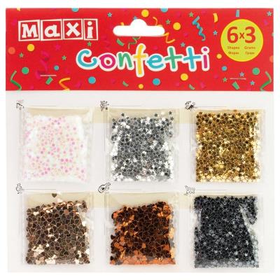 Конфетті для декорування, 6 форм по 3 г