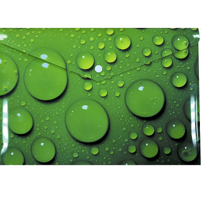 Папка-конверт А4 на кнопці з друком Green Bubble, 180 мкм, непрозора, фактура "глянець"