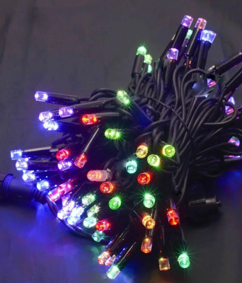 Вулична 100LED 10м, білий, 3,3мм, чорний каучук,му