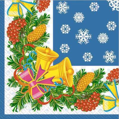 Серветки паперові 33х33 "Дзвіночки сині" (15) (1/15) Серветки паперові 33х33 "Дзвіночки сині" (15) (1/15)