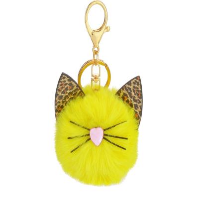 Брелок пухнастий комбінований "Леопард"