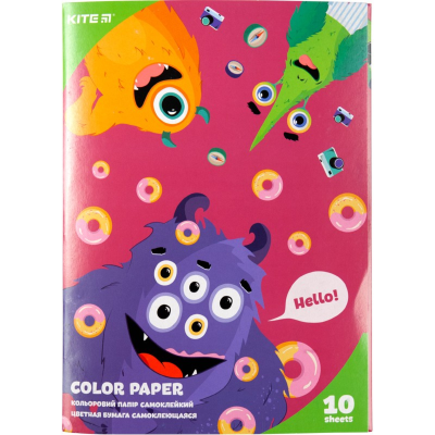 Папір кольор. самоклейкий (10 арк/10 кол), А5 Kite Jolliers