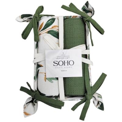 Кухонний текстиль SOHO Наб. руш. 40*60см бавовна 100% Leaves хліб. 2 шт. (BS 45523)