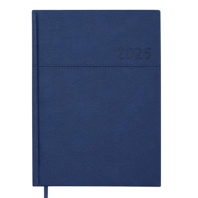Щоденник датов. 2026 ORION, A5, синій, штуч. шкіра/поролон