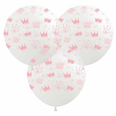 Шарики Pelican 12 (30см) "Короны розовые" 10шт. Шарики Pelican 12 (30см) "Короны розовые" 10шт.