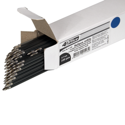 Стержень кульк., 0,7мм,дов-147мм, чорн., 4-108, 4Office (100/100)