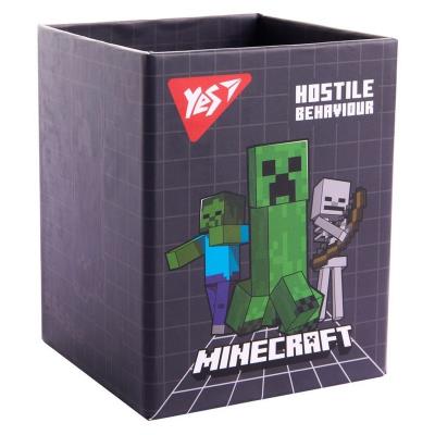 Стакан для письмового приладдя Yes "Minecraft", картон, сірий